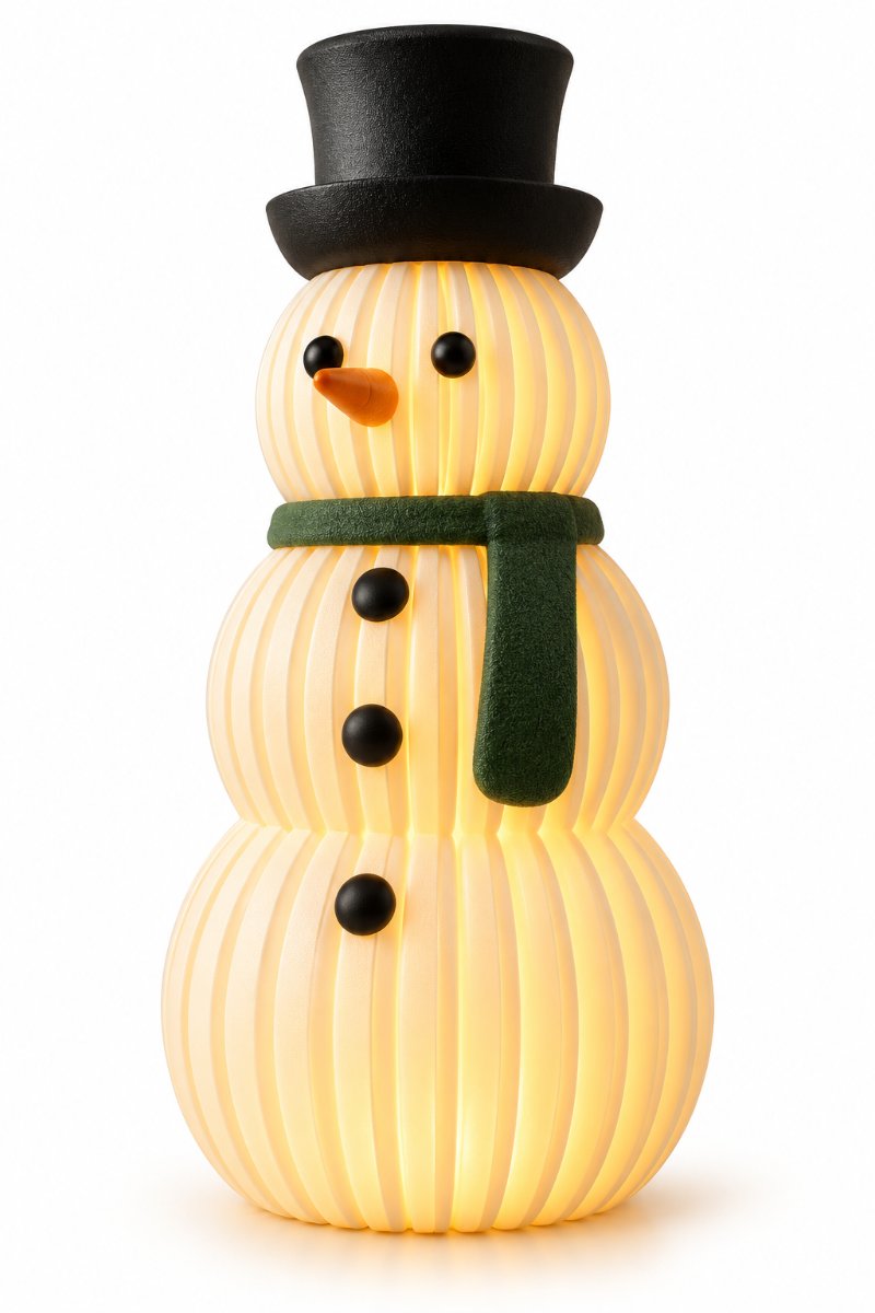 BONHOMME DE NEIGE LUMINEUX lot de 3 unité — Déco intérieure imprimé en 3D en France, vue 2