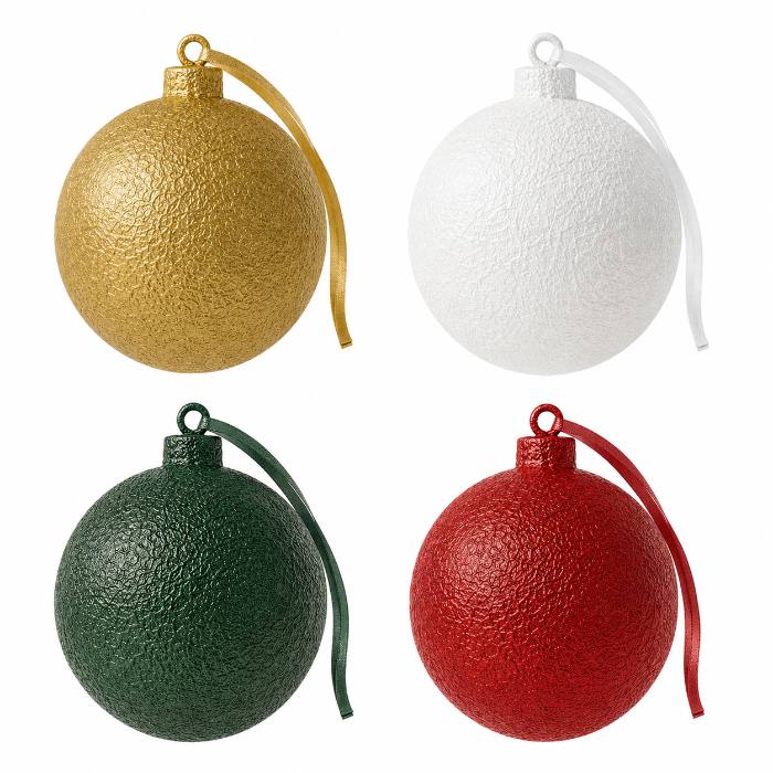 BOULE NERVURÉE — NOËL Lot de 4 pièces — Déco intérieure imprimé en 3D en France, vue 3