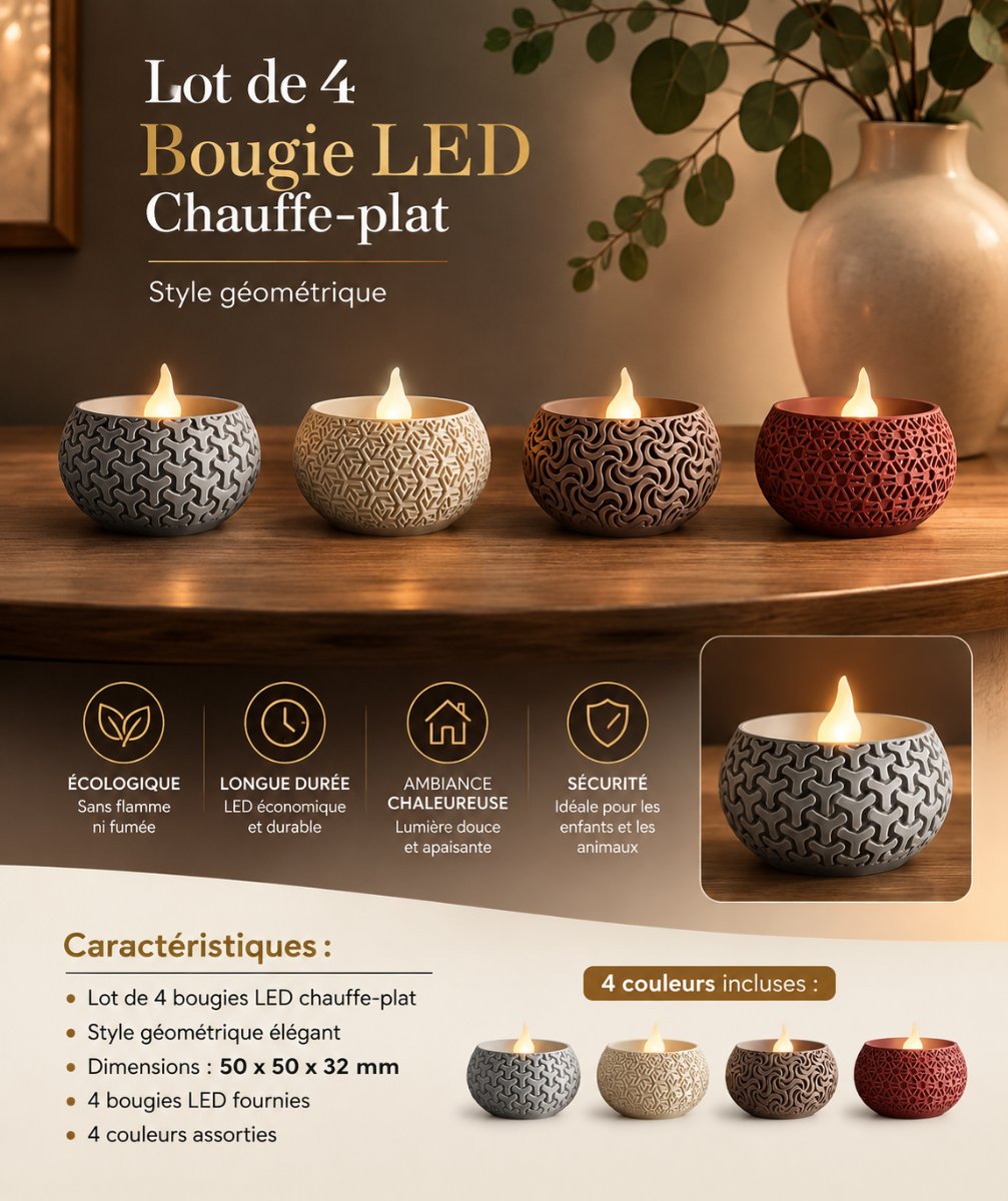 CACHE-POT ORBE lot 4 piece — imprimé 3D Made in France