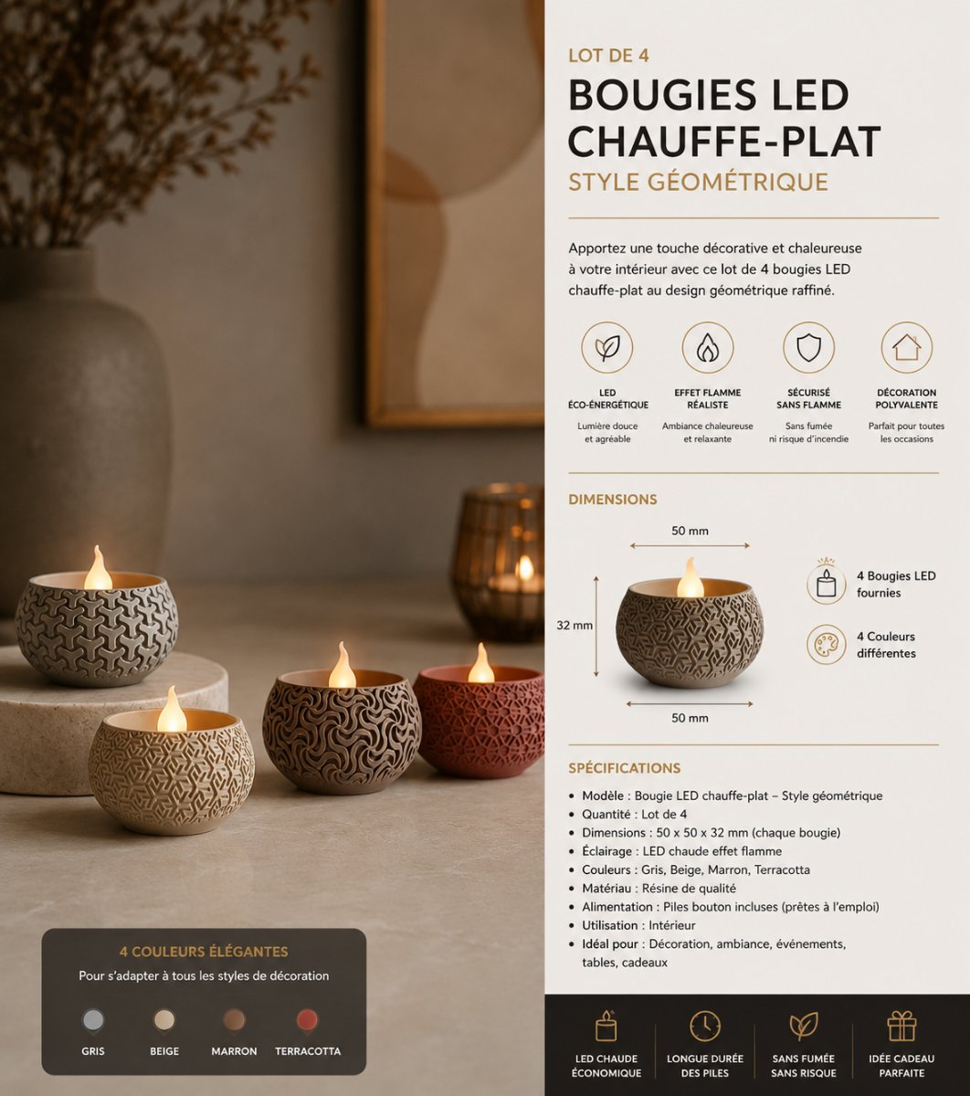 CACHE-POT ORBE lot 4 piece — Déco intérieure imprimé en 3D en France, vue 3