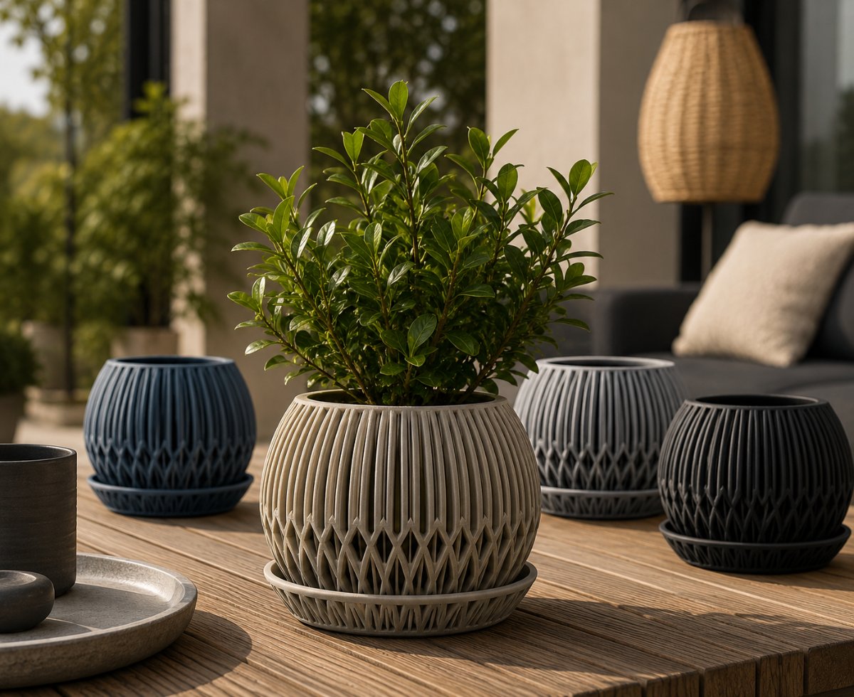 CACHE-POT ZYRA — Déco intérieure imprimé en 3D en France, vue 2