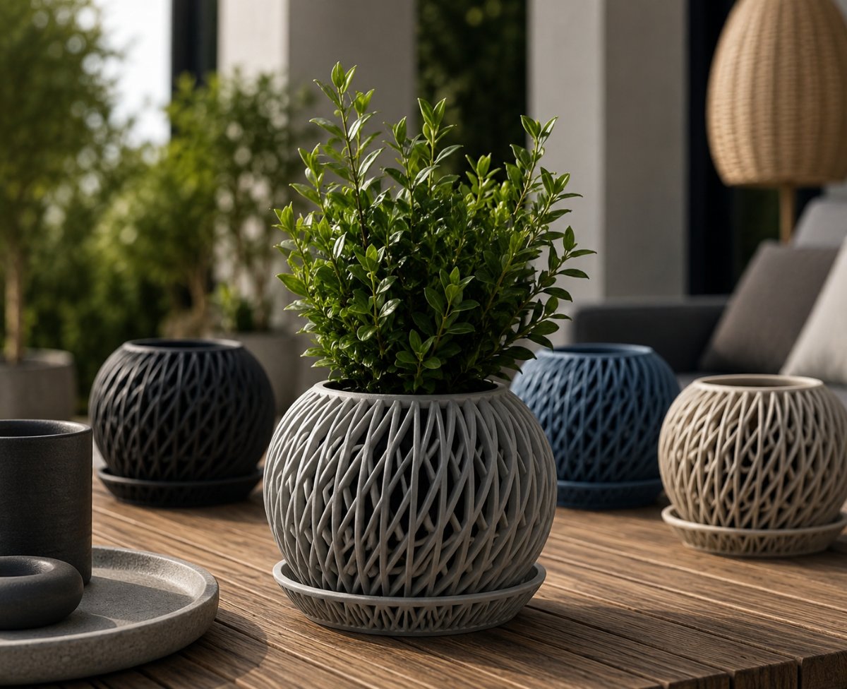 CACHE-POT ZYRA — Déco intérieure imprimé en 3D en France, vue 3