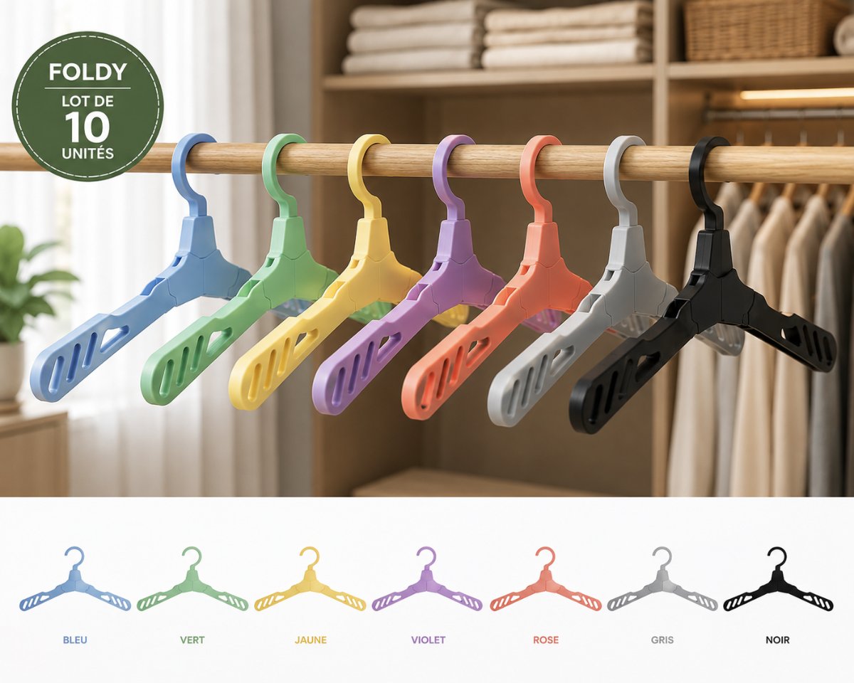 CINTRE DE RANGEMENT Lot de 100 pièces — Personnalisé & cadeaux imprimé en 3D en France, vue 3