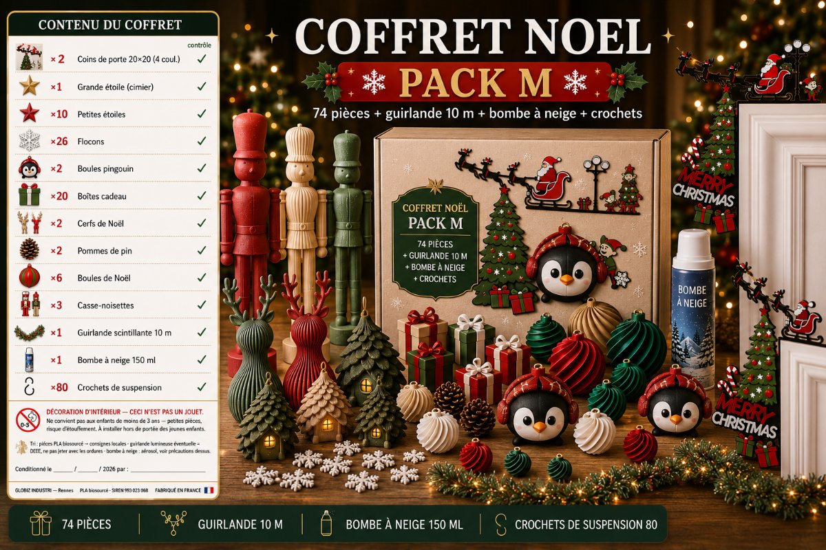 COFFRET DE NOËL – PACK M — imprimé 3D Made in France