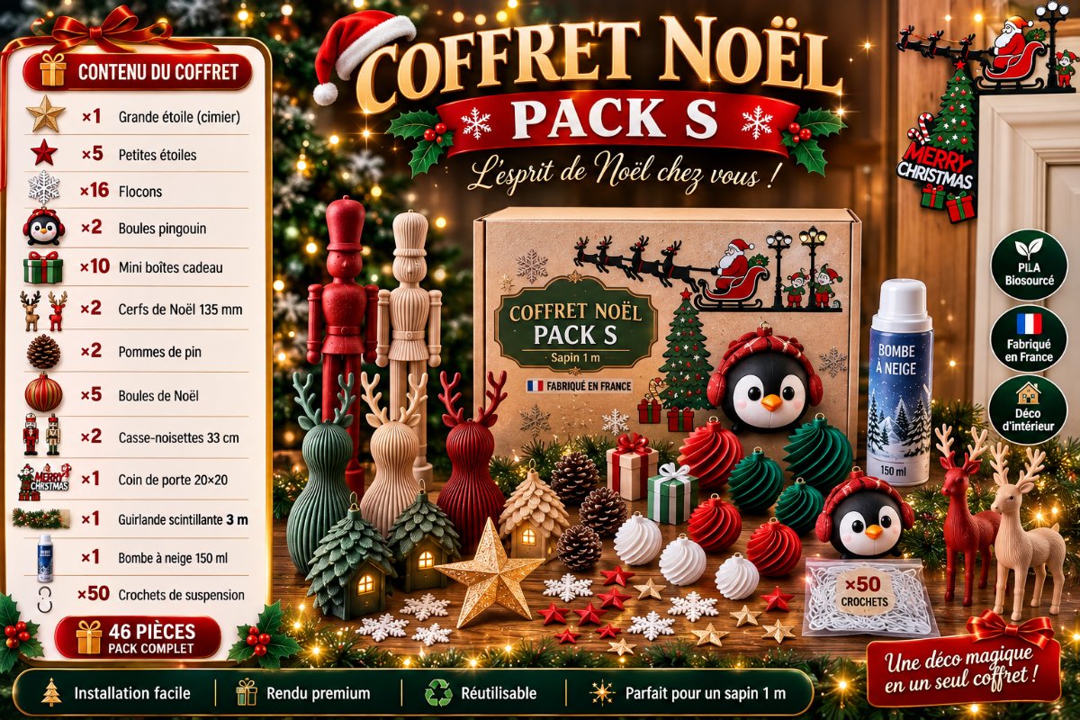 COFFRET DE NOËL – PACK S — imprimé 3D Made in France