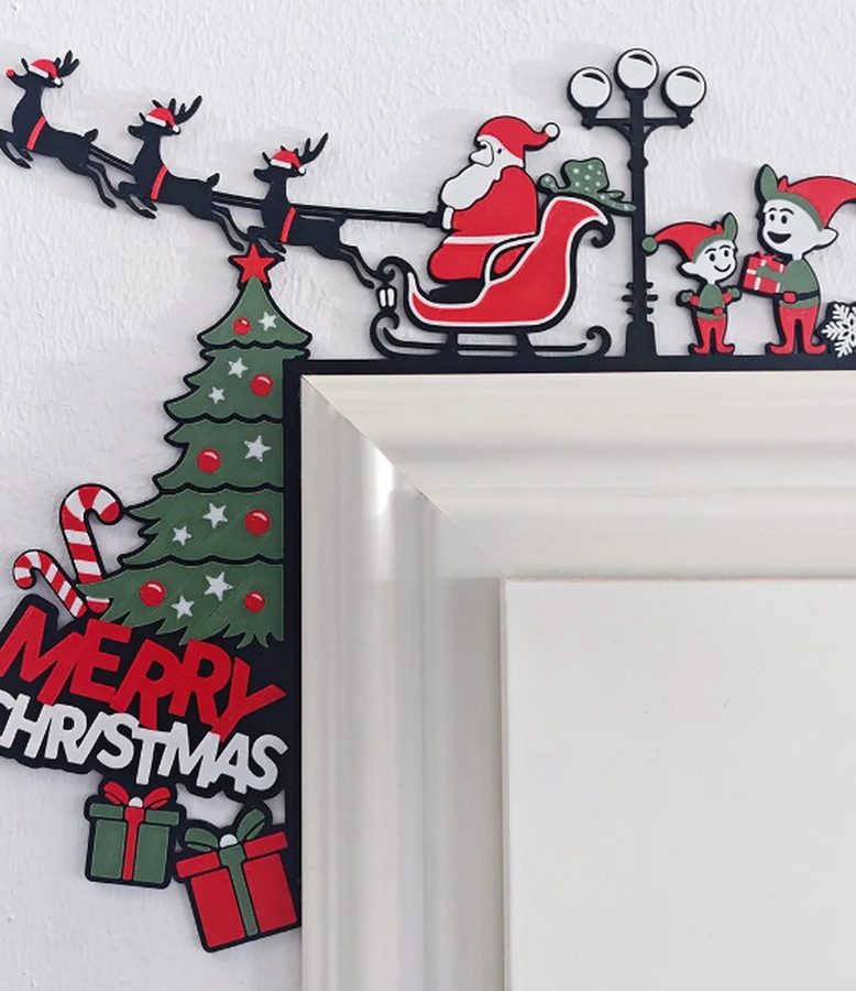 COIN DE PORTE MERRY CHRISTMAS lot de 2 pieces — Déco intérieure imprimé en 3D en France, vue 2