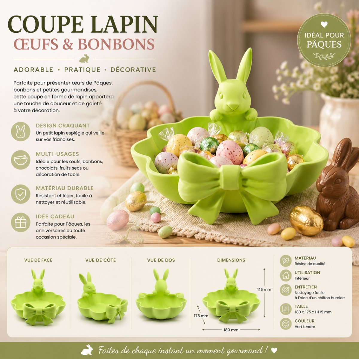 COUPE LAPIN — ŒUFS & BONBONS — imprimé 3D Made in France