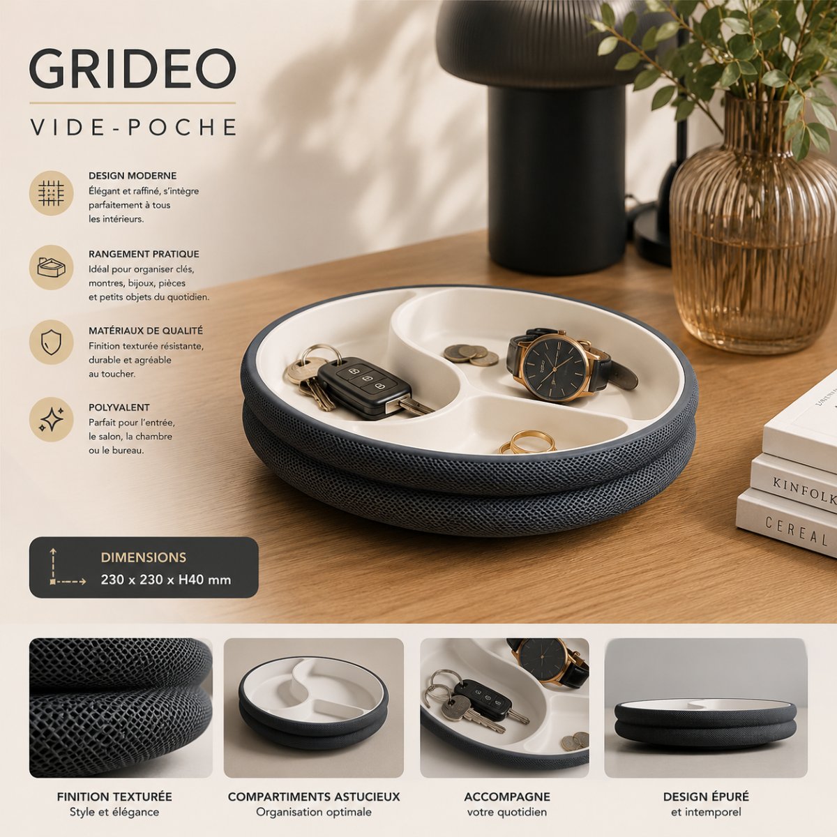 GRIDEO — Vide-poche — imprimé 3D Made in France