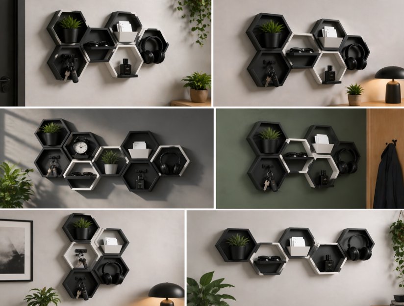 HEXA GALLERY · ÉTAGÈRES MODULAIRES MURALES — imprimé 3D Made in France