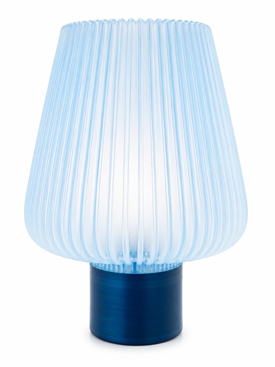 LAMPE COROLLE bleu — imprimé 3D Made in France