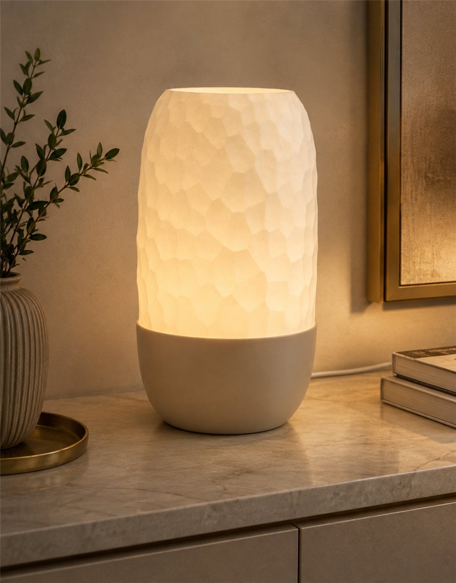 L'ORIGINE — Lampe texturée — imprimé 3D Made in France