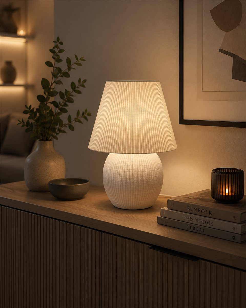 LA RAYONNANTE — Lampe abat-jour plissé — imprimé 3D Made in France