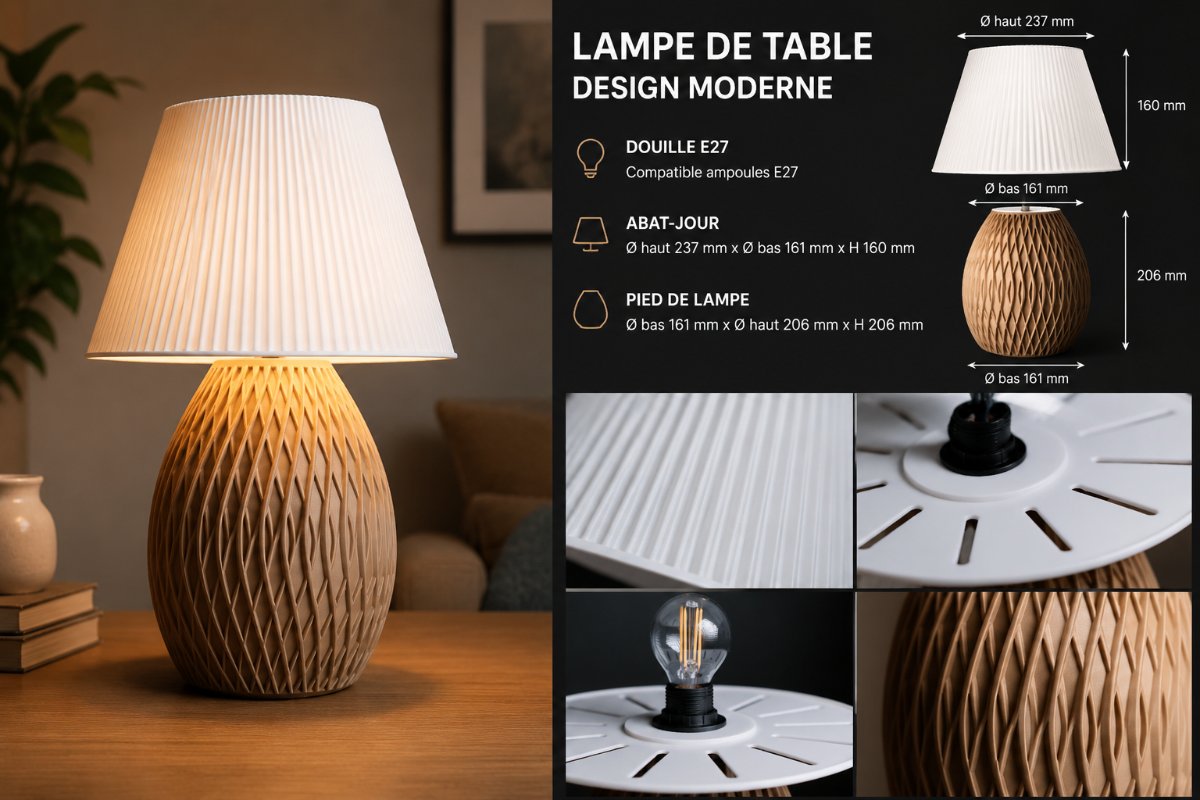 LAMPE LUCENT — imprimé 3D Made in France