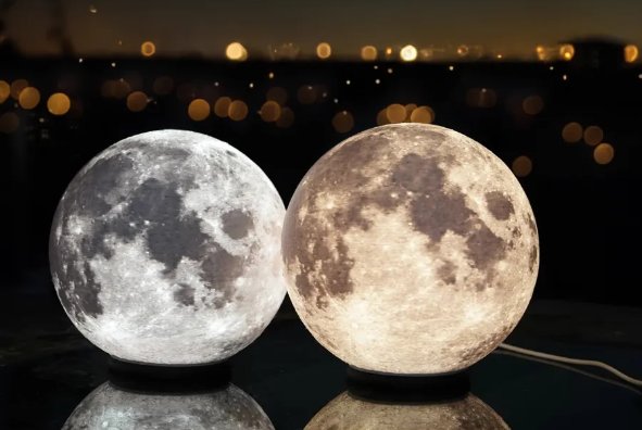 LAMPE LUNE — Déco intérieure imprimé en 3D en France, vue 2
