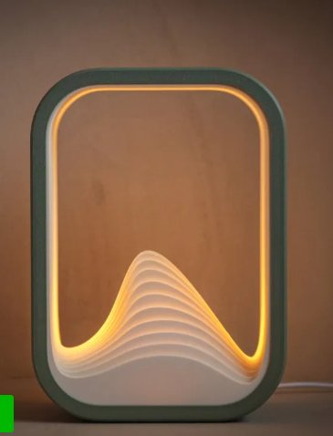 Lampe Wave — Effet vague lumineux — Déco intérieure imprimé en 3D en France, vue 2