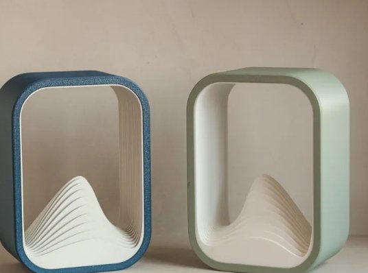 Lampe Wave — Effet vague lumineux — Déco intérieure imprimé en 3D en France, vue 3