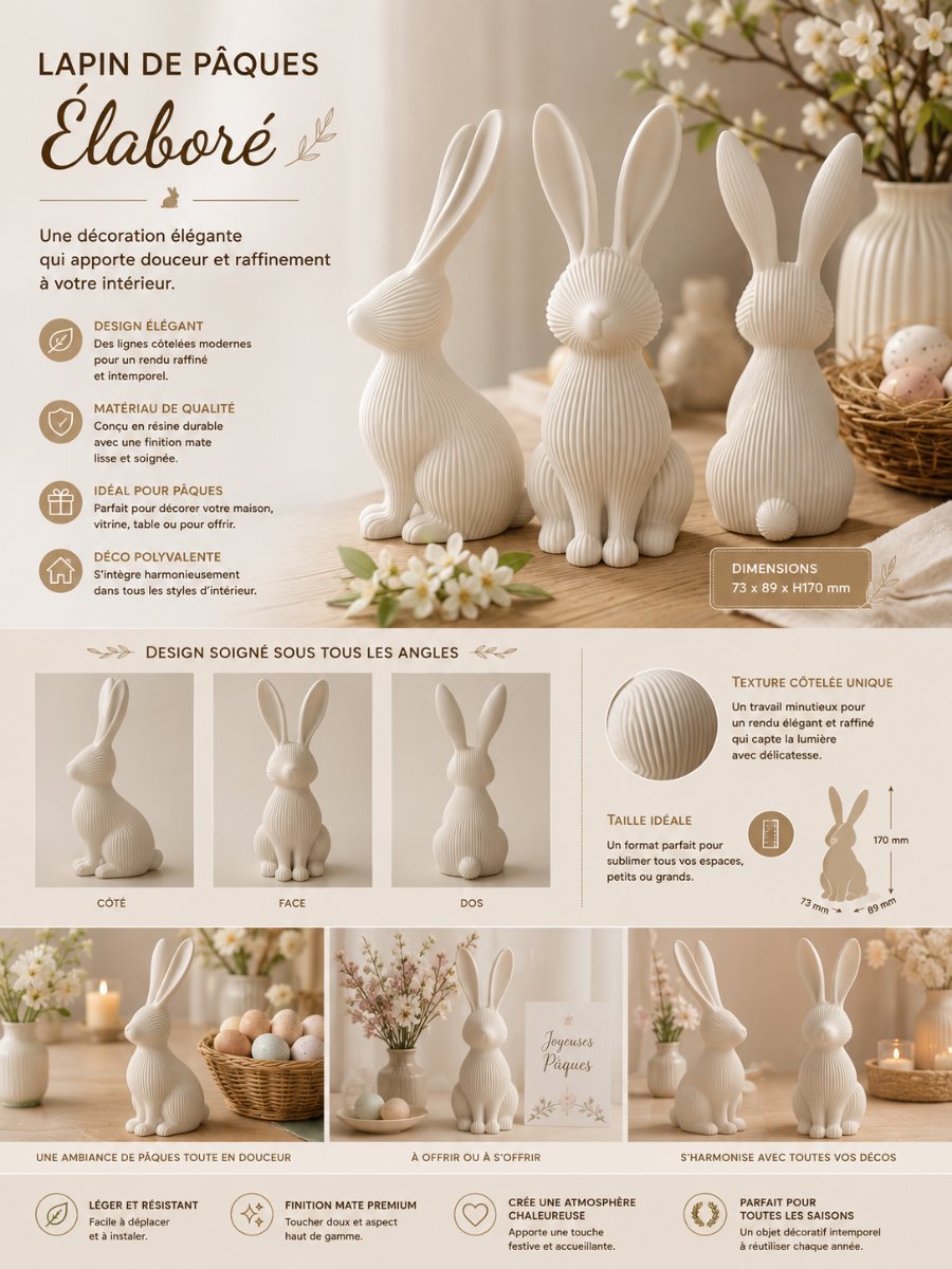 Lapin De Pâques Élaboré — imprimé 3D Made in France