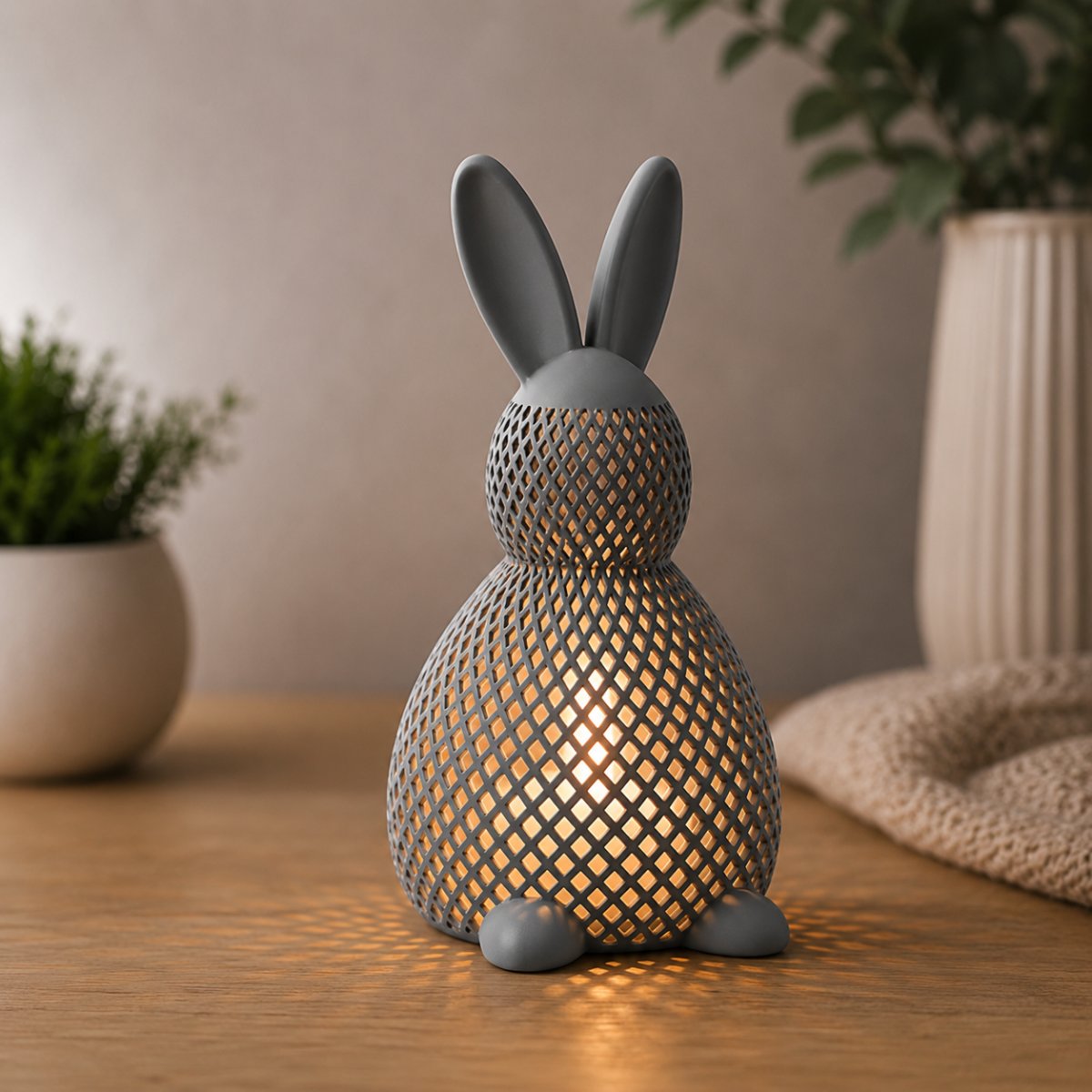 LAPIN LUMINEUX — VEILLEUSE lot de 3 pièces — Déco intérieure imprimé en 3D en France, vue 2