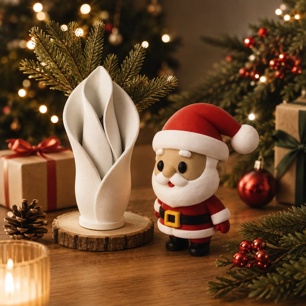 PÈRE NOËL — SUJET À POSER — Déco intérieure imprimé en 3D en France, vue 2