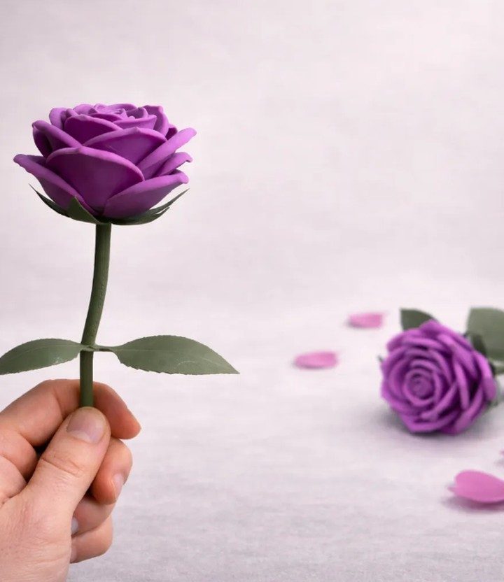 PÉTALE DE VELOURS — ROSE lot 100 pièces — Déco intérieure imprimé en 3D en France, vue 2