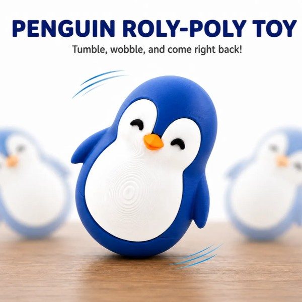 PINGOUIN CULBUTO — JOUET — imprimé 3D Made in France