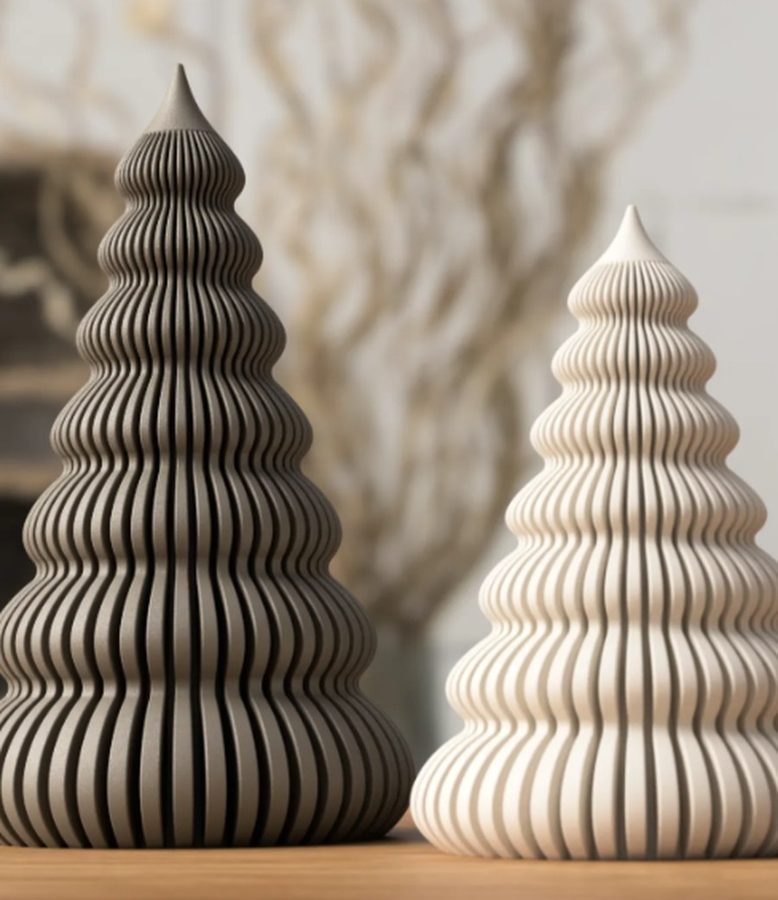 SAPIN NERVURÉ led bougie fourni — Déco intérieure imprimé en 3D en France, vue 2