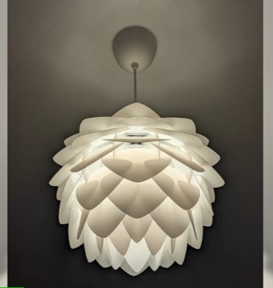 Suspension Lotus — Abat-jour fleur — Déco intérieure imprimé en 3D en France, vue 2