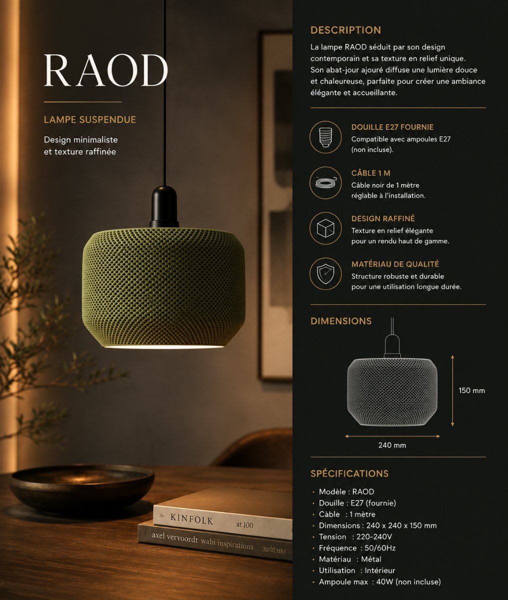 SUSPENSION ROAD — Déco intérieure imprimé en 3D en France, vue 4