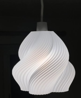 Suspension Vortex — Abat-jour spirale — Déco intérieure imprimé en 3D en France, vue 2