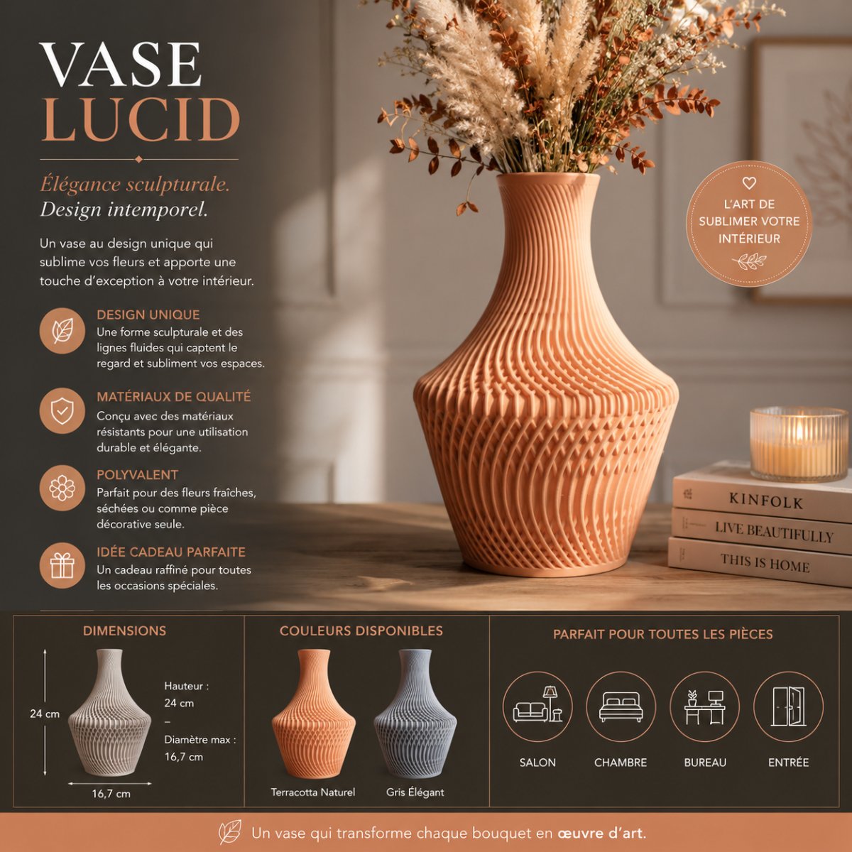 VASE LUCID — imprimé 3D Made in France